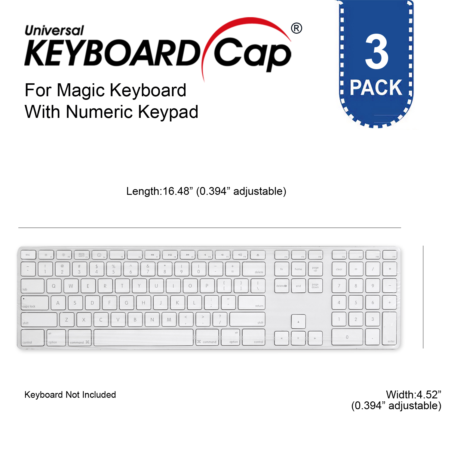 Keyboard Cap for Apple Wireless Magic Keyboard with Numeric keypad
